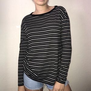 Nordstrom Black and White Striped Long Sleeve